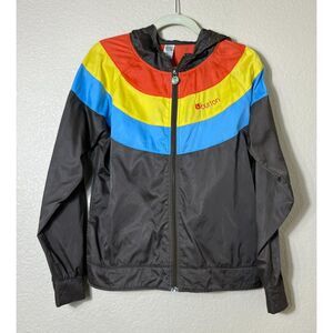 Vintage Burton Buenos Aires Brown Yellow Orange Blue Windbreaker Large READ